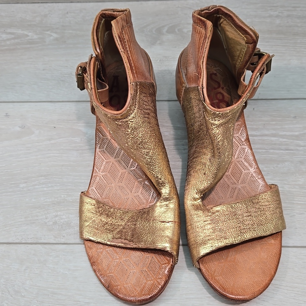 A.S.98 By Free People Hercigovina Gold Open-ToeHeel Sandals Shoes Sz 40/9-9.5 - Picture 6 of 14